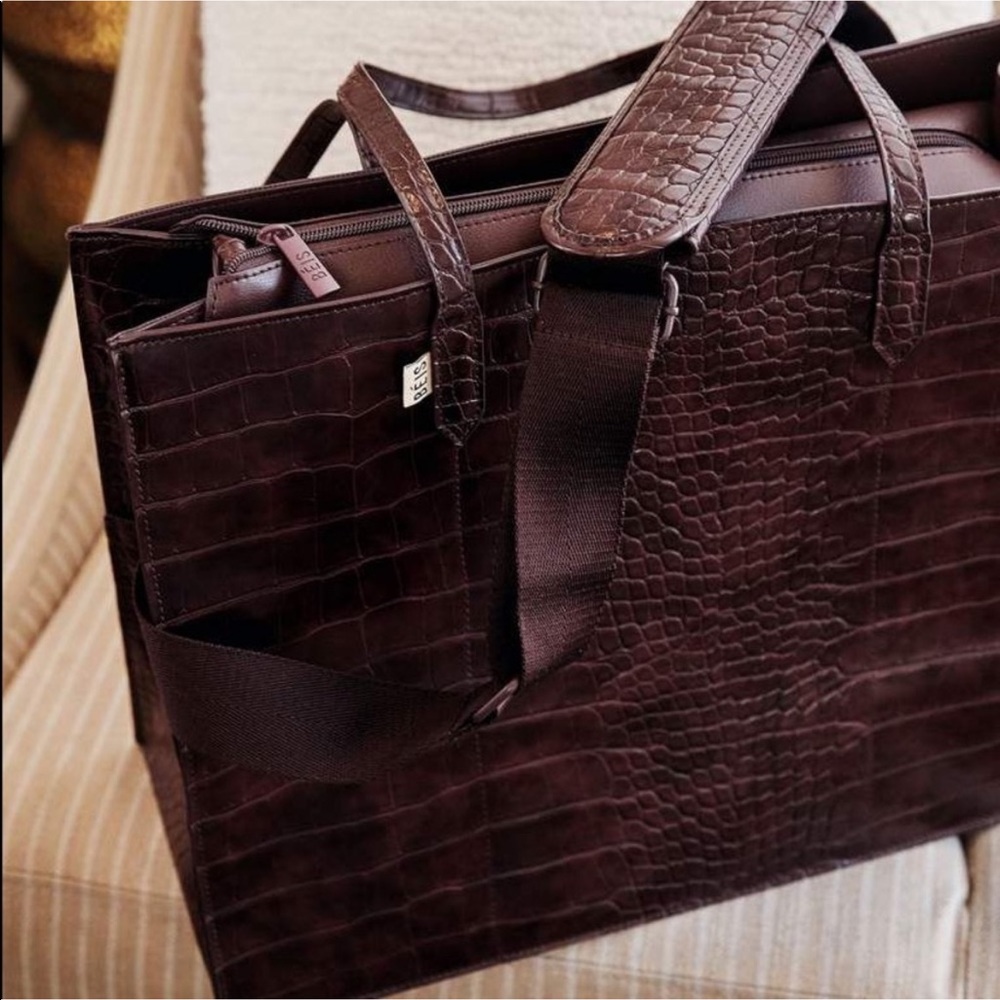 USED Limited Edition Béis Espresso Work Tote.